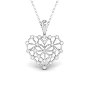Heart Mesh Platinum Pendant with Diamonds JL PT P 8219   Jewelove.US