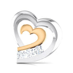 Load image into Gallery viewer, Heart Platinum Earrings with Rose Gold &amp; Diamonds JL PT E 8169   Jewelove.US
