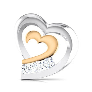 Heart Platinum Earrings with Rose Gold & Diamonds JL PT E 8169   Jewelove.US