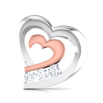 Load image into Gallery viewer, Heart Platinum Earrings with Rose Gold &amp; Diamonds JL PT E 8169   Jewelove.US

