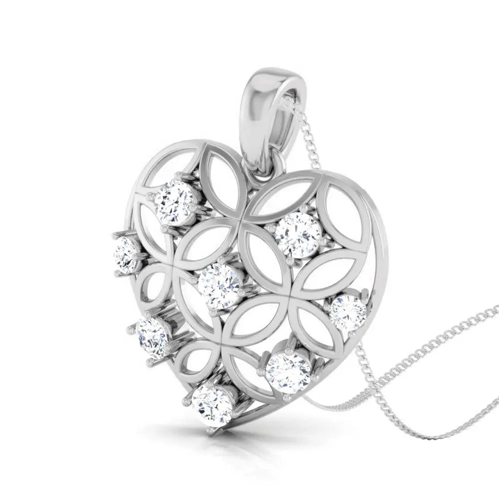 Heart Platinum Pendant with Diamonds JL PT P 8106   Jewelove.US