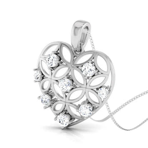Heart Platinum Pendant with Diamonds JL PT P 8106   Jewelove.US
