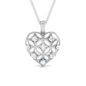 Heart Platinum Pendant with Diamonds JL PT P 8106   Jewelove.US