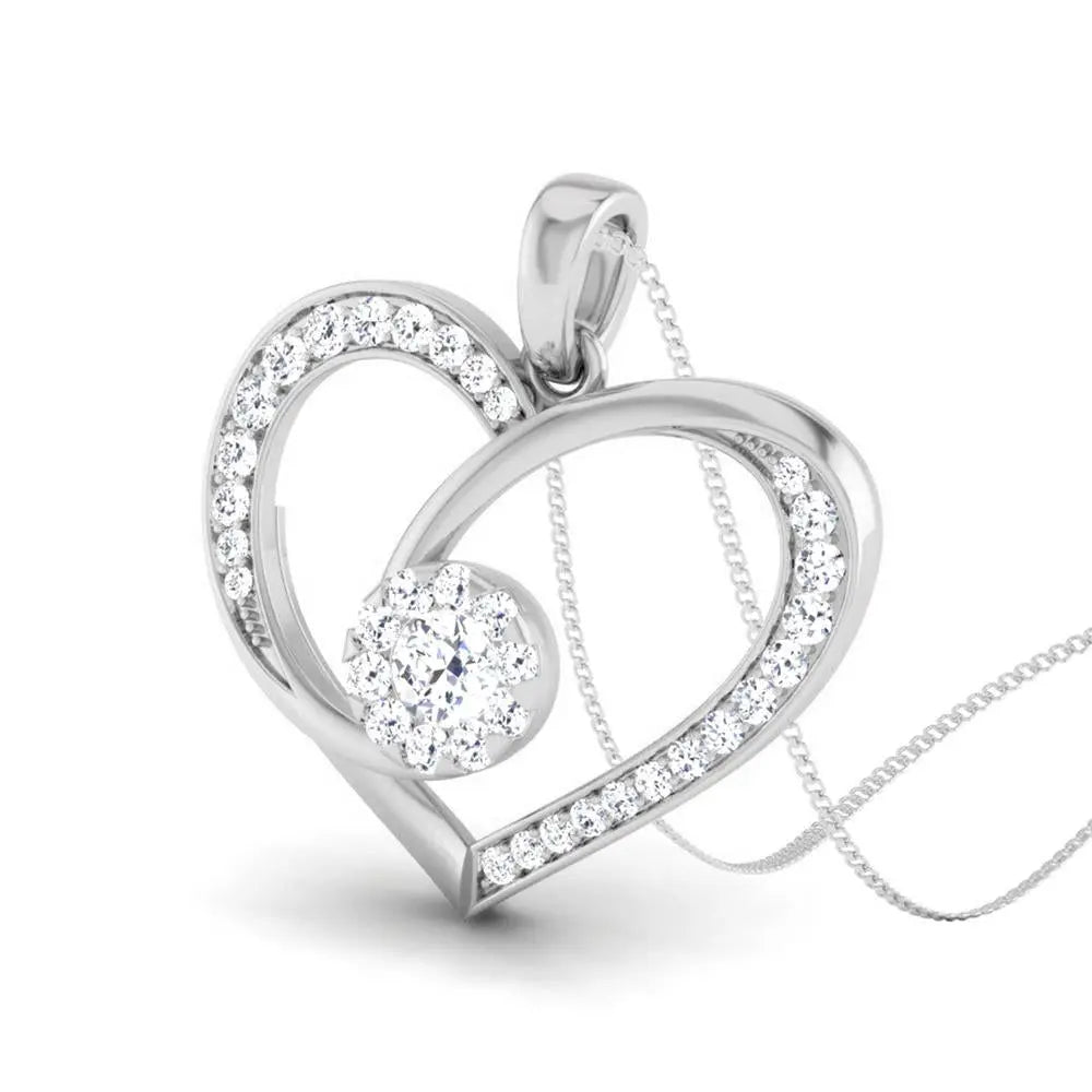 Heart Platinum Pendant with Diamonds JL PT P 8220   Jewelove.US