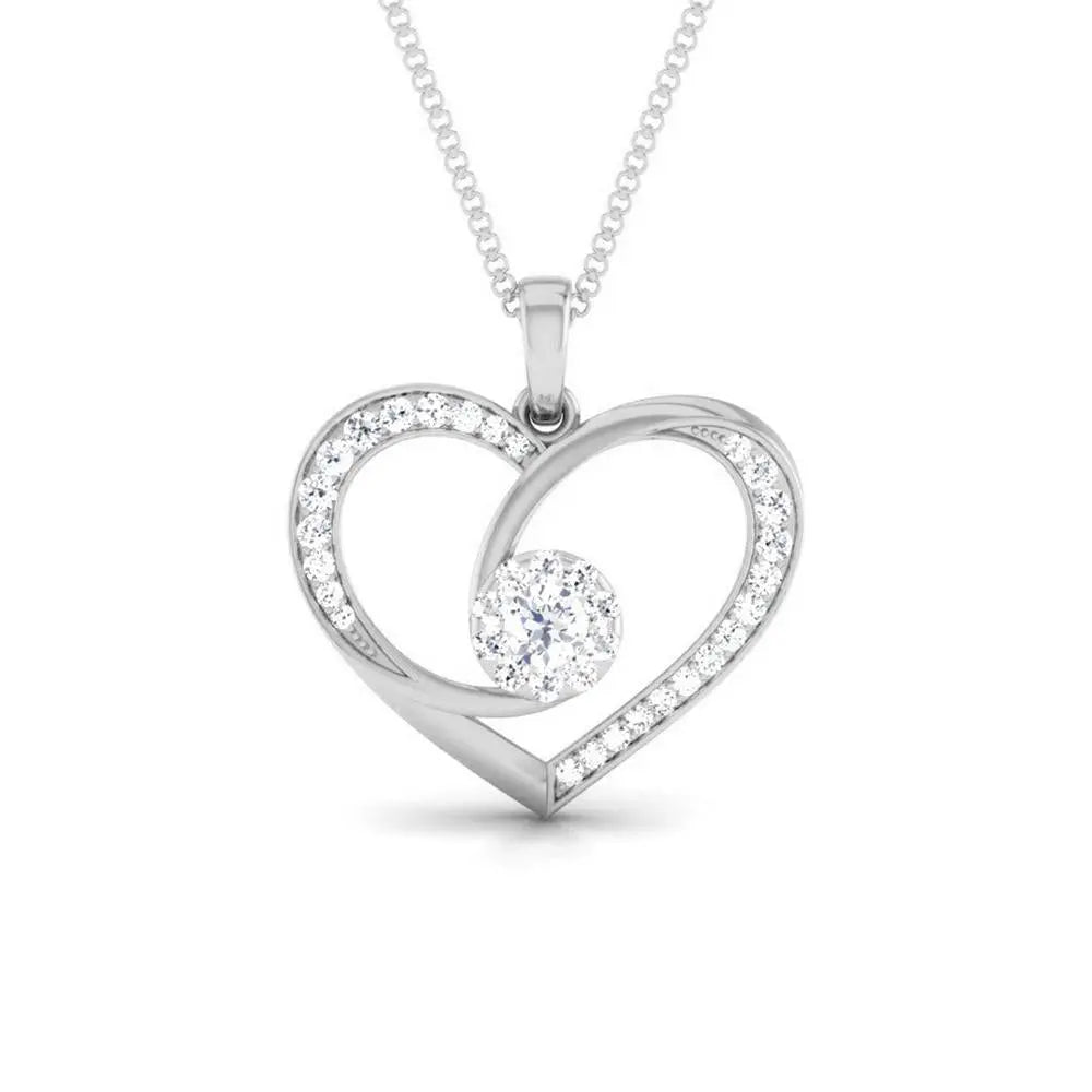 Heart Platinum Pendant with Diamonds JL PT P 8220   Jewelove.US