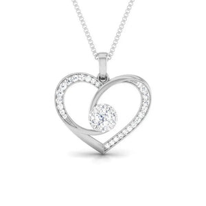 Heart Platinum Pendant with Diamonds JL PT P 8220   Jewelove.US