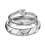 Load image into Gallery viewer, Heart &amp; Mind Platinum Couple Rings with Diamonds JL PT 595   Jewelove.US

