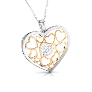Heart of Hearts Rose Gold & Platinum Pendant with Diamonds JL PT P 8105   Jewelove.US