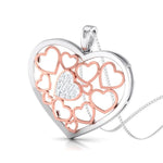Load image into Gallery viewer, Heart of Hearts Rose Gold &amp; Platinum Pendant with Diamonds JL PT P 8105  Rose-Gold Jewelove.US
