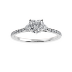 Load image into Gallery viewer, 30-Pointer Heart Cut Solitaire Diamond Accents Shank Platinum Ring JL PT 1243   Jewelove.US
