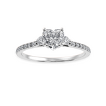 Load image into Gallery viewer, 50-Pointer Heart Cut Solitaire Diamond Accents Shank Platinum Ring JL PT 1243-A   Jewelove.US

