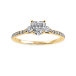 Load image into Gallery viewer, 50-Pointer Heart Cut Solitaire Diamond Accents Shank 18K Yellow Gold Ring JL AU 1243Y-A   Jewelove.US
