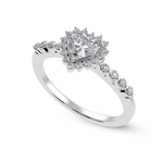 Load image into Gallery viewer, 70-Pointer Heart Cut Solitaire Halo Diamond Shank Platinum Ring JL PT 1251-B   Jewelove.US
