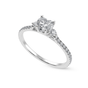 70-Pointer Heart Cut Solitaire Diamond Accents Shank Platinum Ring JL PT 1243-B   Jewelove.US