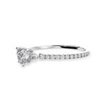 Load image into Gallery viewer, 30-Pointer Heart Cut Solitaire Diamond Accents Shank Platinum Ring JL PT 1243   Jewelove.US
