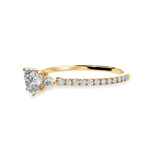 Load image into Gallery viewer, 50-Pointer Heart Cut Solitaire Diamond Accents Shank 18K Yellow Gold Ring JL AU 1243Y-A   Jewelove.US
