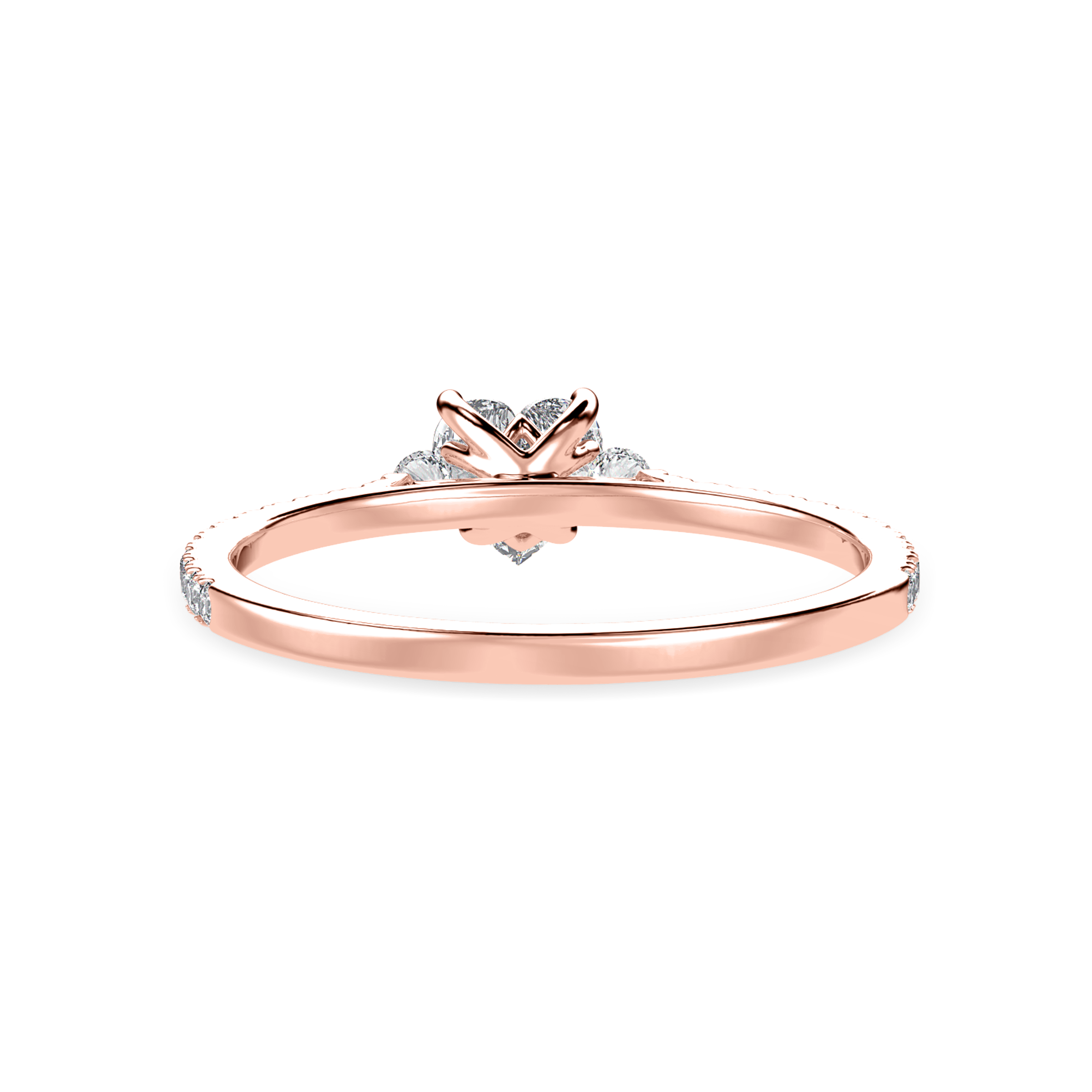 50-Pointer Heart Cut Solitaire Diamond Split Shank 18K Rose Gold Ring JL AU 1243R-A   Jewelove.US