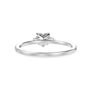 50-Pointer Heart Cut Solitaire Diamond Accents Shank Platinum Ring JL PT 1243-A   Jewelove.US
