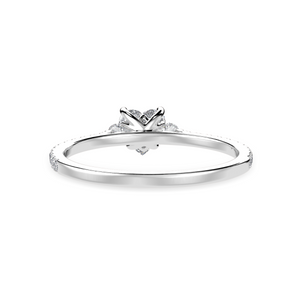 30-Pointer Heart Cut Solitaire Diamond Accents Shank Platinum Ring JL PT 1243   Jewelove.US