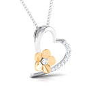 Load image into Gallery viewer, Hearty with a Flower Platinum Pendant with Diamonds JL PT P 8110   Jewelove.US
