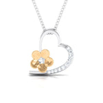 Load image into Gallery viewer, Hearty with a Flower Platinum Pendant with Diamonds JL PT P 8110   Jewelove.US
