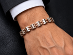 Load image into Gallery viewer, Men of Platinum | 8.25mm Platinum 18k Rose Gold Bracelet for Men JL PTB 1361
