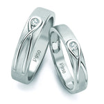 Load image into Gallery viewer, Infinity Knot Solitaire Platinum Love Bands JL PT 115  Both-VVS-GH Jewelove

