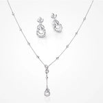 Load image into Gallery viewer, Infinity Platinum Evara Diamond Necklace &amp; Earrings with Diamond Studded Chain for Women JL PTN 174  Both Jewelove.US
