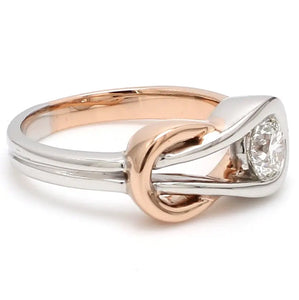 Infinity Platinum Rose Gold Solitaire Ring for Women JL PT 468-A   Jewelove.US
