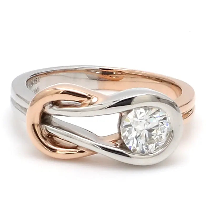 Infinity Platinum Rose Gold Solitaire Ring for Women JL PT 468-A   Jewelove.US