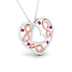 Load image into Gallery viewer, Infinity &amp; Heart Platinum &amp; Rose Gold Pendant with Diamonds JL PT P 8197   Jewelove.US
