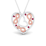 Load image into Gallery viewer, Infinity &amp; Heart Platinum &amp; Rose Gold Pendant with Diamonds JL PT P 8197   Jewelove.US
