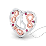 Load image into Gallery viewer, Infinity &amp; Heart Platinum &amp; Rose Gold Pendant with Diamonds JL PT P 8197  VVS-GH Jewelove.US
