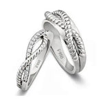 Load image into Gallery viewer, Intertwined Platinum Love Bands JL PT 207  Both Jewelove
