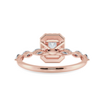 Load image into Gallery viewer, 70-Pointer Emerald Cut Solitaire Halo Diamonds &amp; Marquise Diamonds Accents 18K Rose Gold Solitaire Ring JL AU 1272R-B   Jewelove.US
