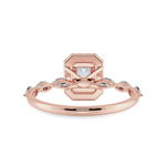 Load image into Gallery viewer, 70-Pointer Emerald Cut Solitaire Halo Diamonds &amp; Marquise Diamonds Accents 18K Rose Gold Solitaire Ring JL AU 1272R-B
