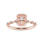 Load image into Gallery viewer, 50-Pointer Emerald Cut Solitaire Halo Diamonds &amp; Marquise Cut Diamonds Accents 18K Rose Gold Solitaire Ring JL AU 1272R-A   Jewelove.US
