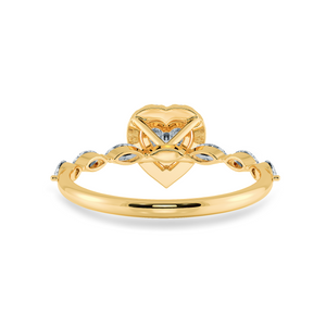 70-Pointer Heart Cut Solitaire Halo Diamonds with Marquise Diamonds Accents 18K Yellow Gold Ring JL AU 1273Y-B   Jewelove.US