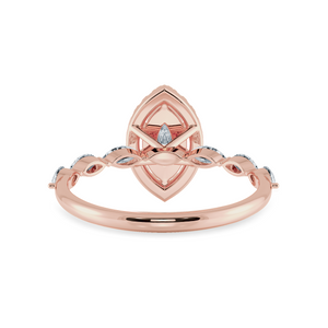 70-Pointer Marquise Cut Solitaire Halo Diamonds Accents 18K Rose Gold Ring JL AU 1274R-B   Jewelove.US