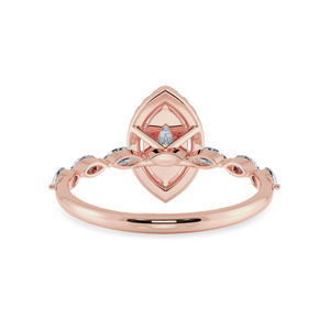 50-Pointer Marquise Cut Solitaire Halo Diamonds Accents 18K Rose Gold Ring JL AU 1274R-A   Jewelove.US