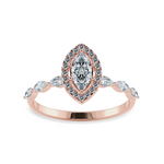 Load image into Gallery viewer, 50-Pointer Marquise Cut Solitaire Halo Diamonds Accents 18K Rose Gold Ring JL AU 1274R-A   Jewelove.US
