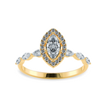 Load image into Gallery viewer, 30-Pointer Marquise Cut Solitaire Halo Diamonds Accents 18K Yellow Gold Ring JL AU 1274Y
