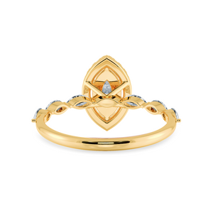 30-Pointer Marquise Cut Solitaire Halo Diamonds Accents 18K Yellow Gold Ring JL AU 1274Y