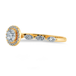 Load image into Gallery viewer, 1-Carat Solitaire Halo Diamond with Marquise Cut Diamond Accents 18K Yellow Gold Ring JL AU 1278Y-C   Jewelove.US
