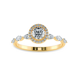 Load image into Gallery viewer, 1-Carat Solitaire Halo Diamond with Marquise Cut Diamond Accents 18K Yellow Gold Ring JL AU 1278Y-C   Jewelove.US
