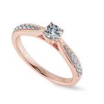 Load image into Gallery viewer, 70-Pointer Cushion Cut Solitaire Diamond Shank 18K Rose Gold Ring JL AU 1279R-B   Jewelove.US
