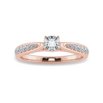 Load image into Gallery viewer, 70-Pointer Cushion Cut Solitaire Diamond Shank 18K Rose Gold Ring JL AU 1279R-B   Jewelove.US
