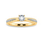 Load image into Gallery viewer, 70-Pointer Cushion Cut Solitaire Diamond Shank 18K Yellow Gold Ring JL AU 1279Y-B   Jewelove.US
