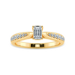 Load image into Gallery viewer, 70-Pointer Emerald Cut Solitaire Diamond Shank 18K Yellow Gold Ring JL AU 1280Y-B   Jewelove.US
