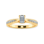 Load image into Gallery viewer, 50-Pointer Emerald Cut Solitaire Diamond Shank 18K Yellow Gold Ring JL AU 1280Y-A   Jewelove.US
